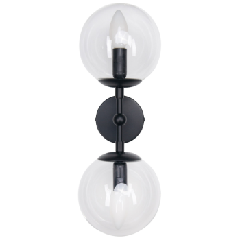 Fali lámpa DORADO fekete átlátszó 2x40W E14 Light Prestige