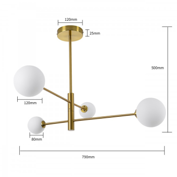 DORADO arany 4x40W G9 függesztéklámpa Light Prestige