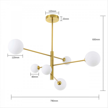 DORADO arany 6x40W G9 függesztéklámpa Light Prestige