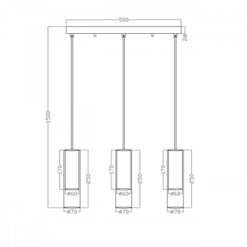 MANACOR függőlámpa fehér 3x50W GU10 Light Prestige fény