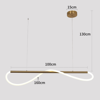 MELECA S arany 1x24W LED-es függőlámpa Light Prestige