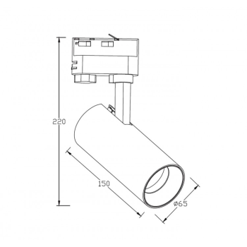 ICE spotlámpa 3F sínrendszerhez fekete 1x50W GU10 Light Prestige