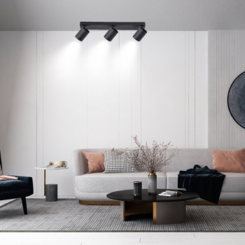 SNOW fekete 3x50W GU10 mennyezeti lámpa Light Prestige