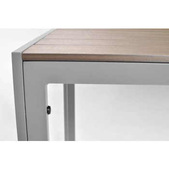 MODENA alumínium kerti asztal 6 személyre 150 x 90 cm - ezüst