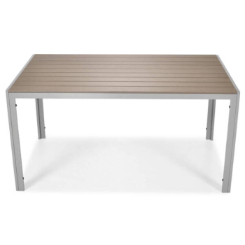 MODENA alumínium kerti asztal 6 személyre 150 x 90 cm - ezüst