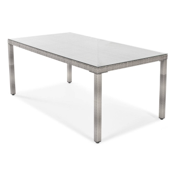 Technorattan kerti asztal MALAGA 180 x 90 cm - szürke