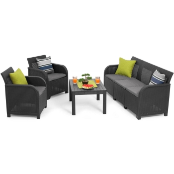 Kerti bútor ROSALIE SET MAX 5 üléses - grafit