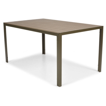 MODENA alumínium kerti asztal 6 személyre 150 x 90 cm - barna színben