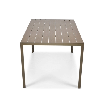 MODENA alumínium kerti asztal 6 személyre 150 x 90 cm - barna színben