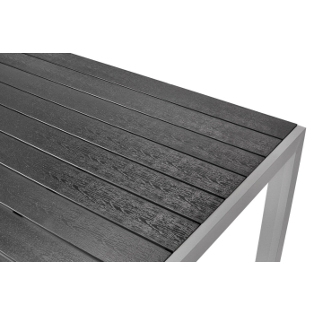 MODENA alumínium kerti asztal 6 személyre 150 x 90 cm - fekete színben