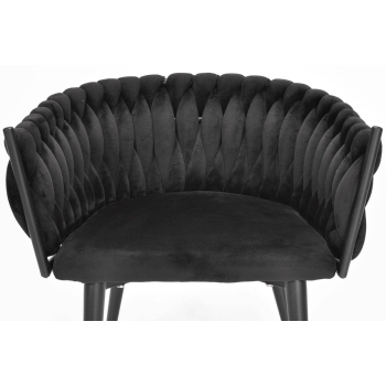 ROSA fonott glamour szék - fekete-fekete