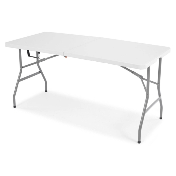 Összecsukható étkezőasztal fehér 150 cm