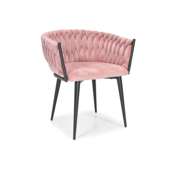 ROSA fonott glamour szék - fekete és púderrózsaszín
