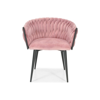ROSA fonott glamour szék - fekete és púderrózsaszín
