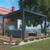 Kerti pergola LUXE 3 x 3 m elektromos tetővel - 100% alumínium antracit