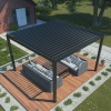 Kerti pergola LUXE 3 x 3 m elektromos tetővel - 100% alumínium antracit