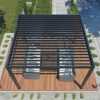 Kerti pergola LUXE 3 x 3 m elektromos tetővel - 100% alumínium antracit