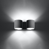 ORBIS 2 fali lámpa szürke 2x40W G9 Sollux Lighting
