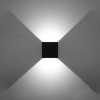 Fali lámpa LUCA fekete LED IP54 1x6W LED Sollux Lighting 1x6W LED