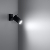 Fali lámpa RING fekete színű kapcsolóval 1x40W GU10 Sollux Lighting