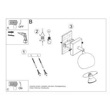 Fali lámpa OCULARE fehér 1x40W GU10 Sollux Lighting