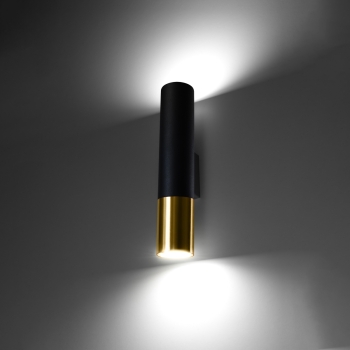 Fali lámpa LOOPEZ fekete/arany 2x40W GU10 Sollux Lighting