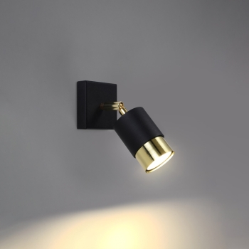 NERO fekete/arany fali lámpa 1x40W GU10 Sollux Lighting