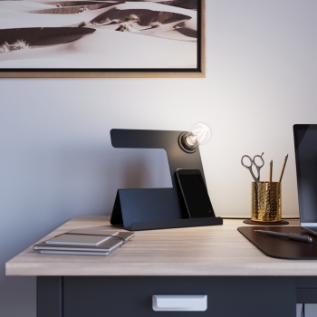 Íróasztali lámpa INCLINE fekete 1x60W E27 Sollux Lighting