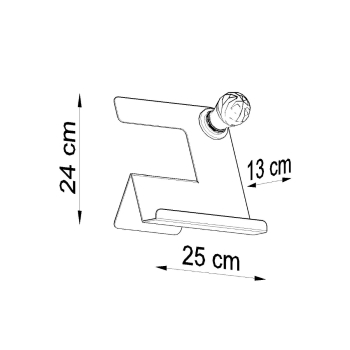 Íróasztali lámpa INCLINE fekete 1x60W E27 Sollux Lighting