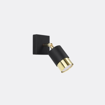 NERO fekete/arany fali lámpa 1x40W GU10 Sollux Lighting