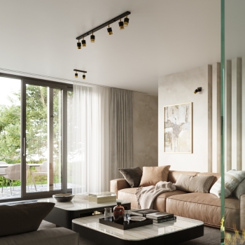 NERO fekete/arany fali lámpa 1x40W GU10 Sollux Lighting