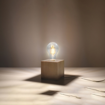 ARIZ asztali lámpa natúr fa 1x60W E 27 Sollux Lighting