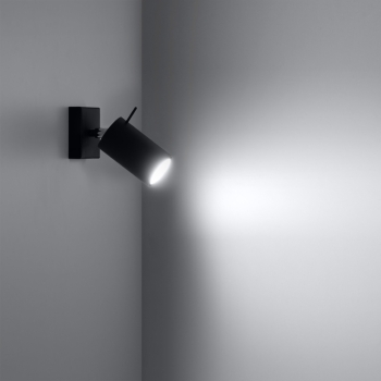 Fali lámpa RING fekete színű kapcsolóval 1x40W GU10 Sollux Lighting