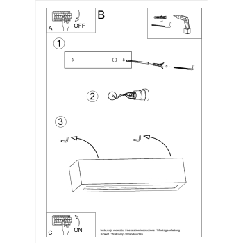 VEGA szürke 1x60W E27 kerámia falilámpa a Sollux Lighting-tól