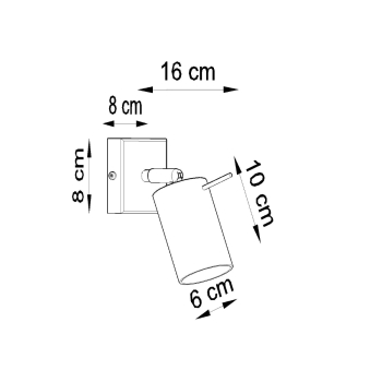 Fali lámpa RING fekete színű kapcsolóval 1x40W GU10 Sollux Lighting