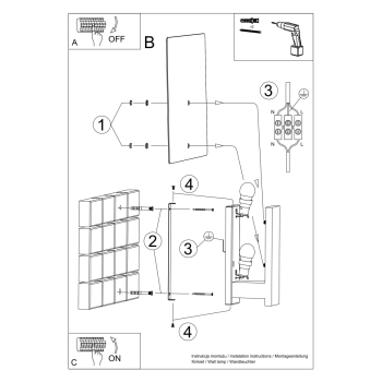 Fali lámpa LAPPO wenge 1x40W E14 Sollux Lighting 1x40W E14
