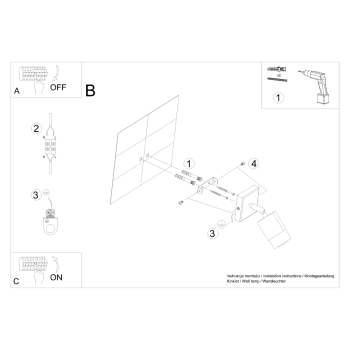 NERO fali lámpa fekete/króm 1x40W GU10 Sollux Lighting