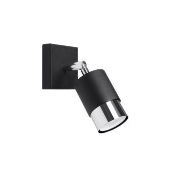 NERO fali lámpa fekete/króm 1x40W GU10 Sollux Lighting