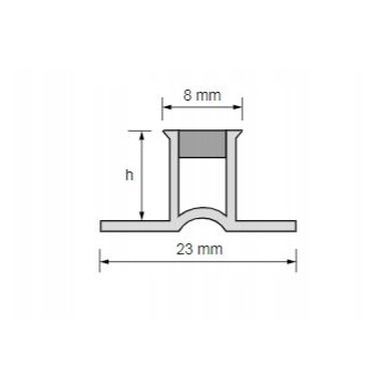 Tágulási fugaprofil csempékhez és terrakotta PVC 10mm