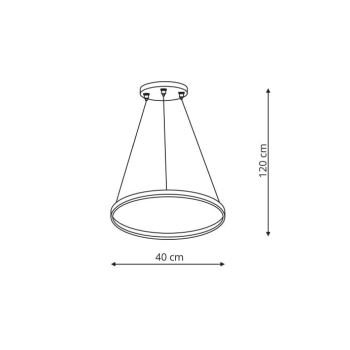 RING S fekete 1xLED 4000K függesztéklámpa Light Prestige