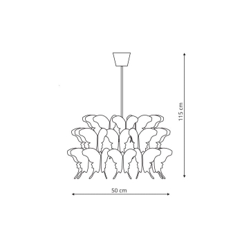 FARFALLA rózsaszín 1x60W E27 függesztéklámpa Light Prestige