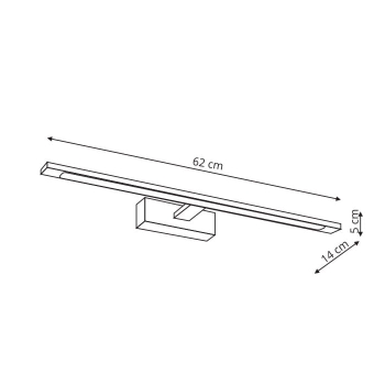 Fali lámpa ISLA fehér IP44 1x20W LED 62cm Light Prestige