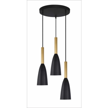 SOLIN fekete-arany 3x60W E27 függesztéklámpa Light Prestige