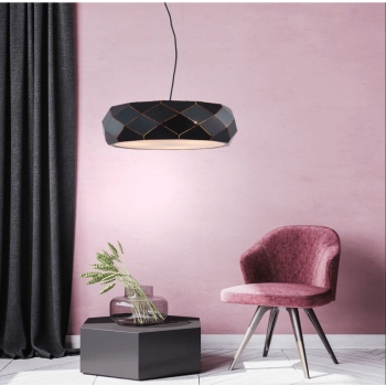 REUS függőlámpa fekete 3x40W E27 Light Prestige fekete fény