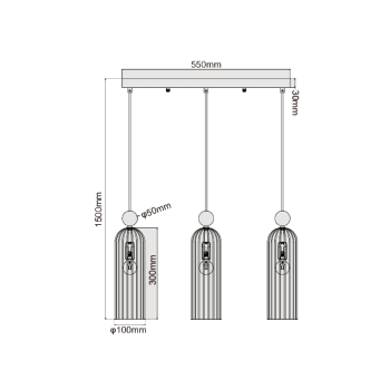 PIEGA füstölt 3x40W E14 függesztéklámpa Light Prestige