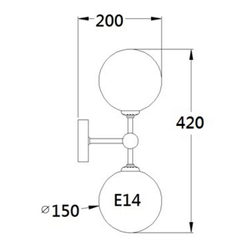 Fali lámpa DORADO arany 2x40W E14 Light Prestige