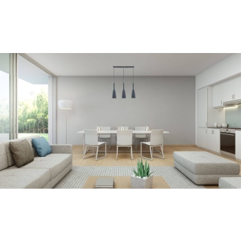 SOLIN függőlámpa szürke 3x60W E27 Light Prestige szürke fény