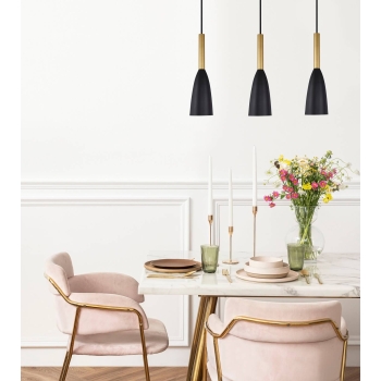 SOLIN fekete-arany 3x60W E27 függesztéklámpa Light Prestige