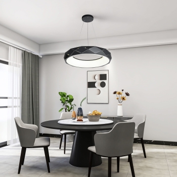 REUS függőlámpa fekete 1x36W LED fény Prestige