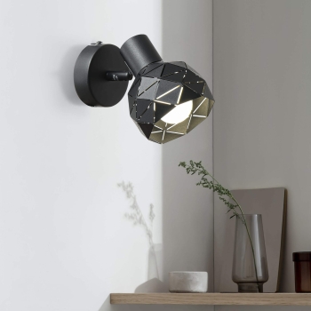 REUS spotlámpa fekete 1x40W E14 Light Prestige fényszóró